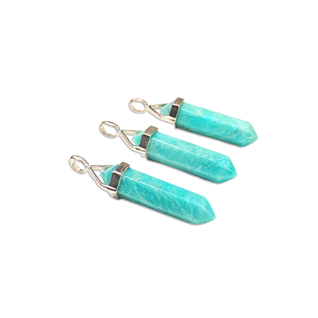 Amazonite Double Terminated Sterling Silver Pendant