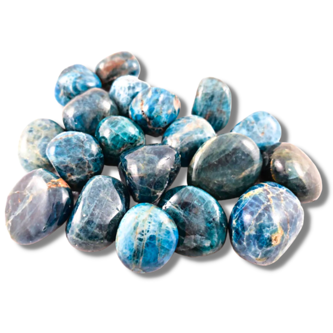 Apatite, Blue Tumbled Stones