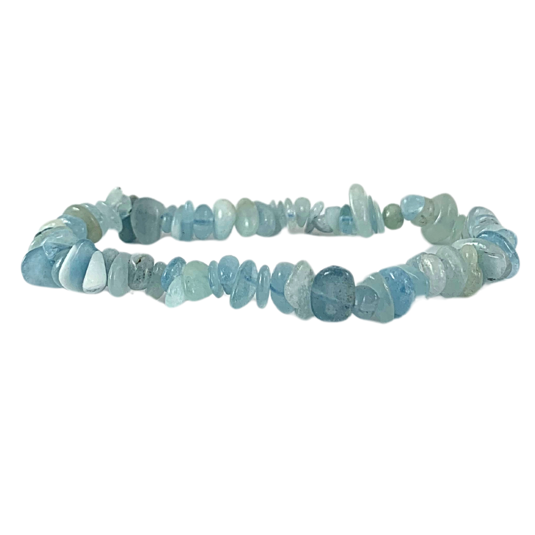 Aquamarine Chip Bracelet Rounded