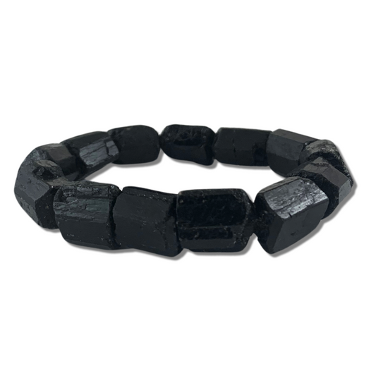 Black Tourmaline Bracelet Raw -13mm