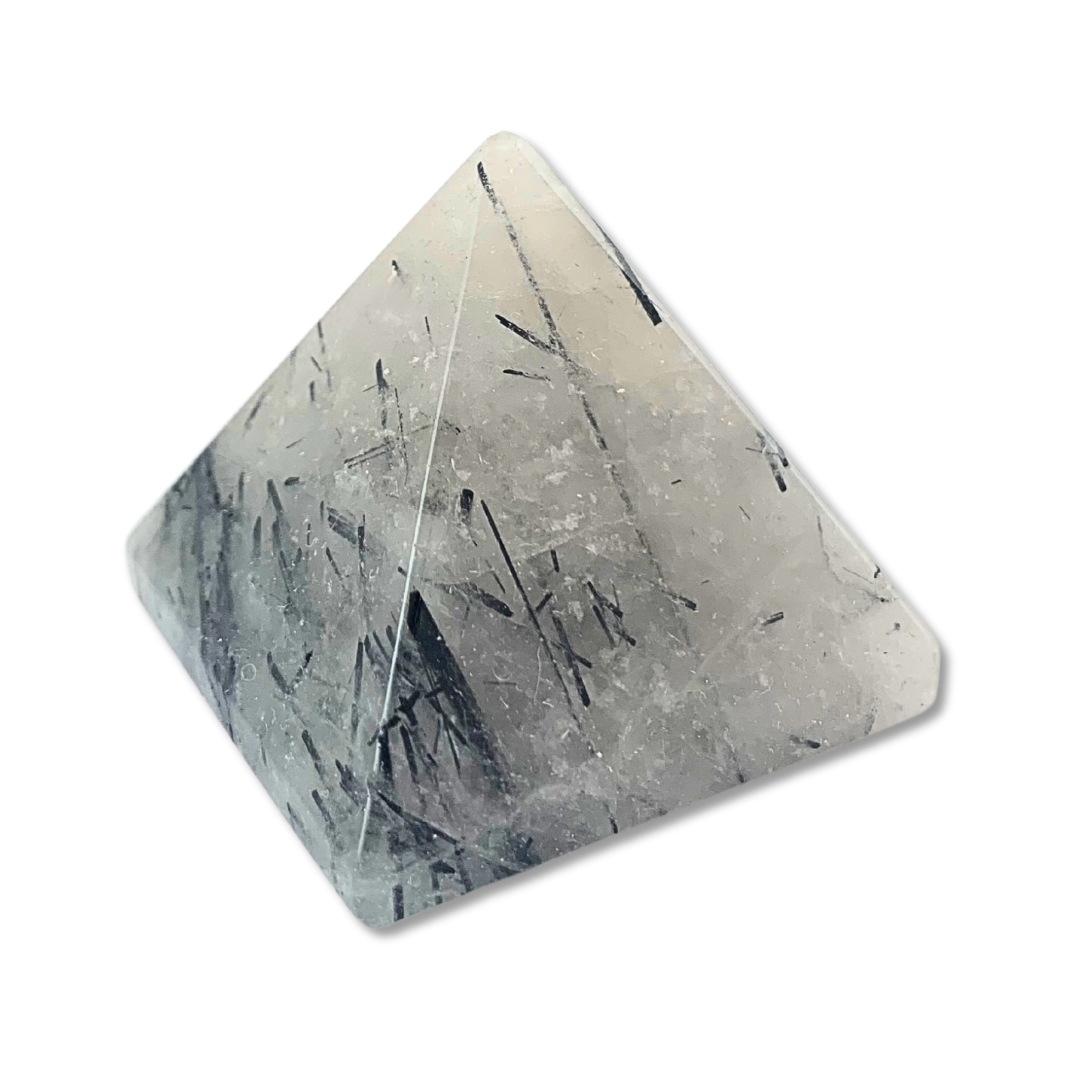 Black Tourmaline In Quartz Pyramid