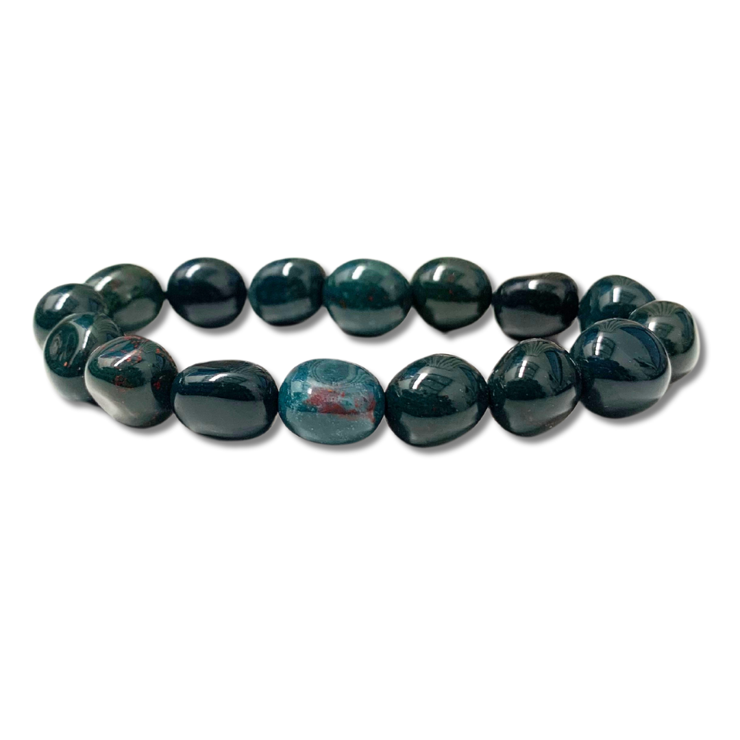 Bloodstone Tumbled Stone Bracelet