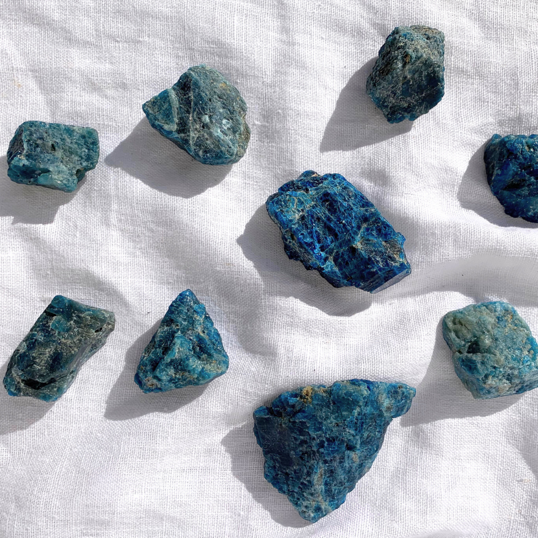 Blue Apatite Rough Stones