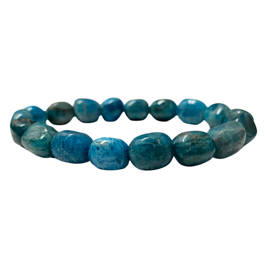 Blue Apatite Tumbled Stone Bracelet