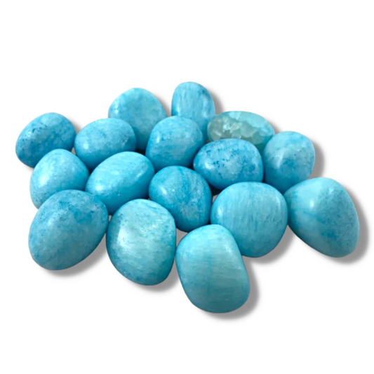 Aragonite, Blue Tumbled Stones