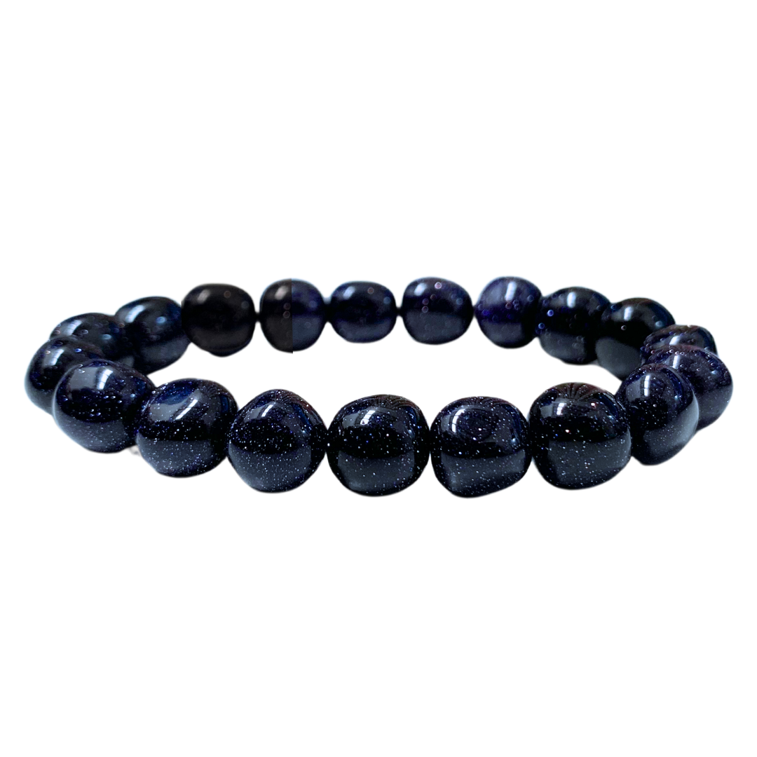 Blue Goldstone Tumbled Stone Bracelet