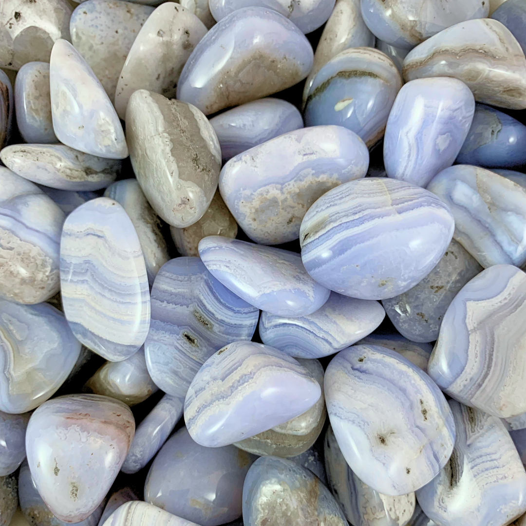 Blue Lace Agate Tumbled Stones