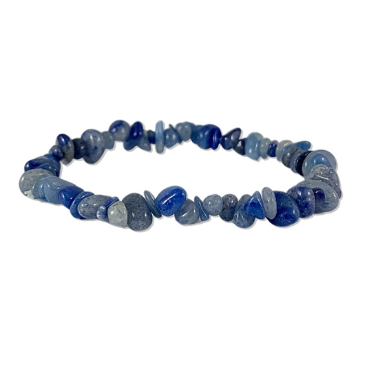 Blue Quartz Chip Bracelet-Rounded