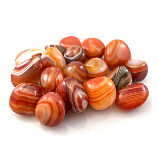 Carnelian, with Stripe Tumbled Stones