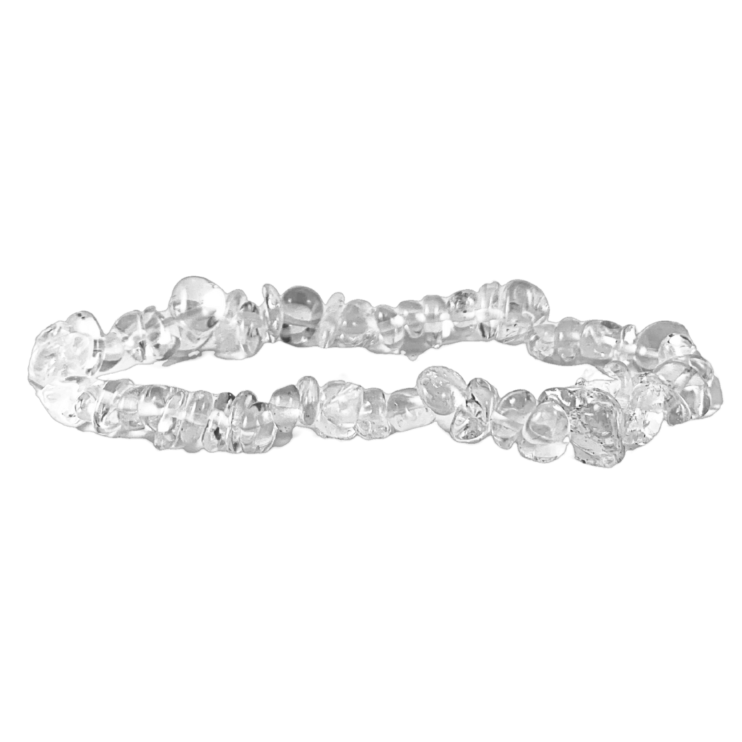 Clear Quartz Chip Bracelet-Rounded