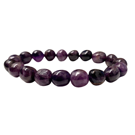 Amethyst AA, Dark Tumbled Stone Bracelet