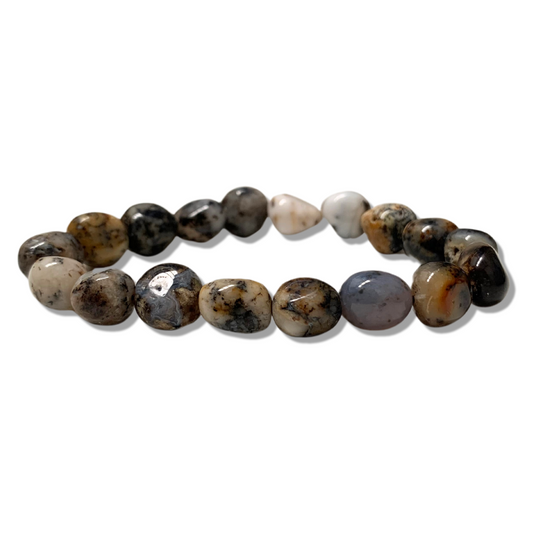 Dendritic Opal Tumbled Stone Bracelet