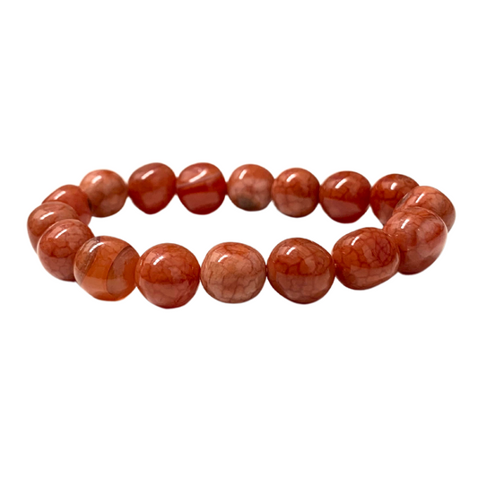 Fire Agate Tumbled Stone Bracelet