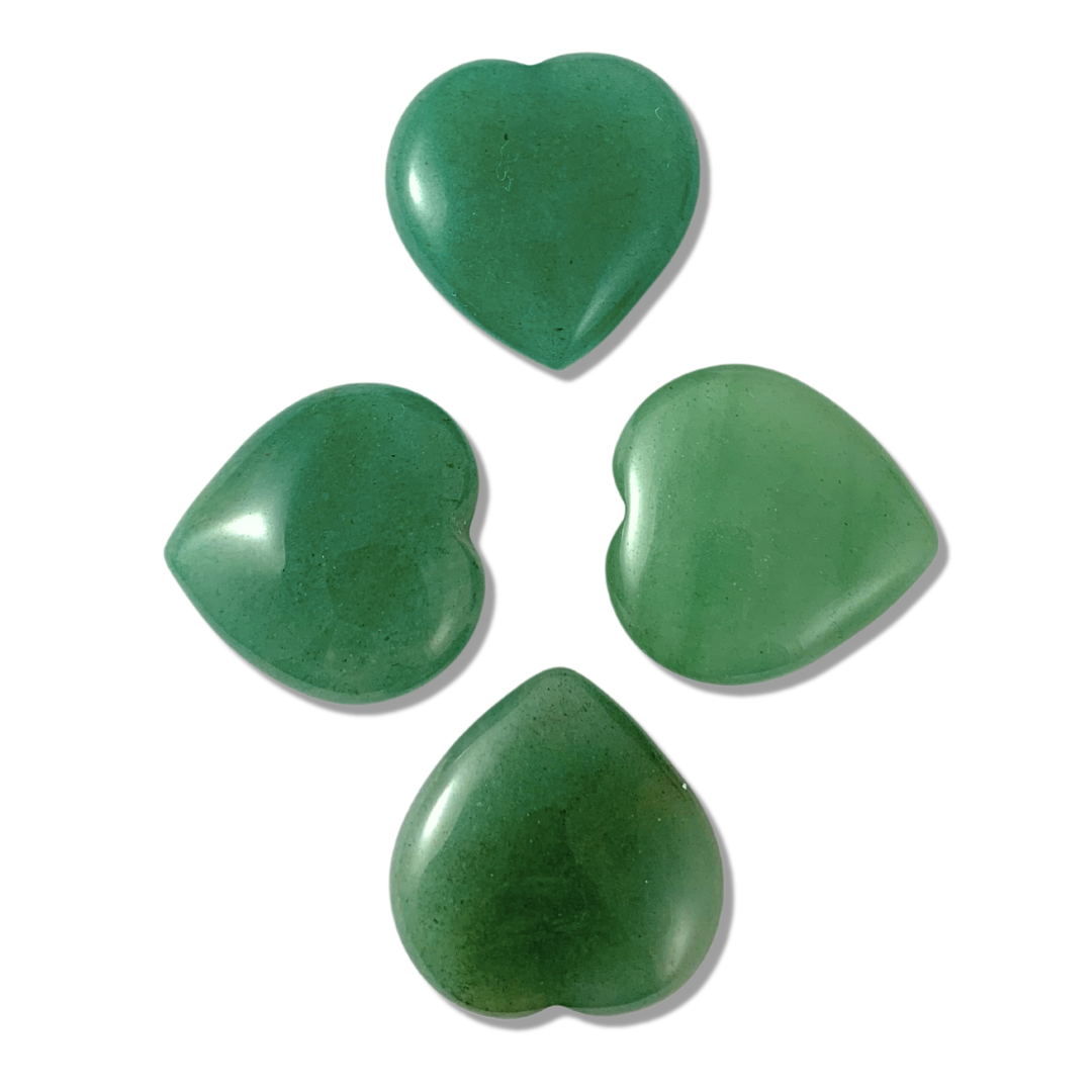 Green Aventurine Hearts