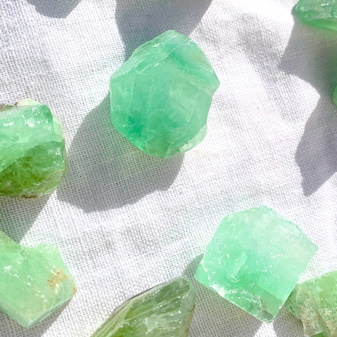 Green Calcite Rough Stones