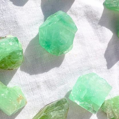 Green Calcite Rough Stones