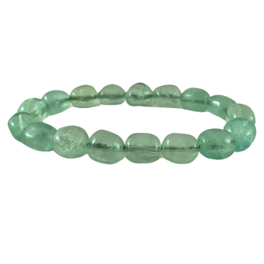 Fluorite, Green Tumbled Stone Bracelet