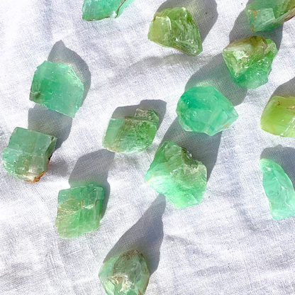 Green Calcite Rough Stones