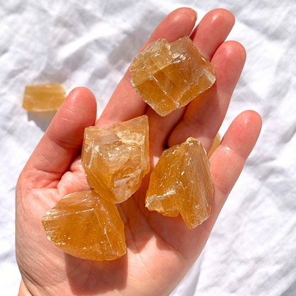 Honey Calcite Rough Stones