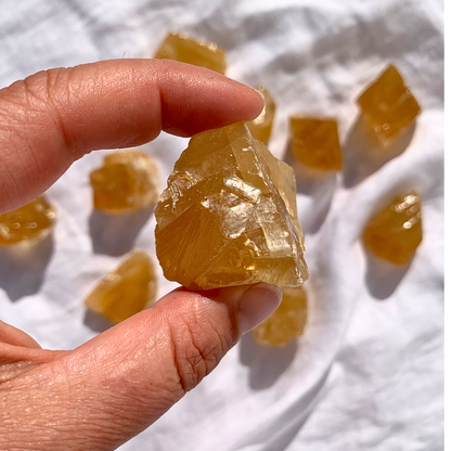 Honey Calcite Rough Stones