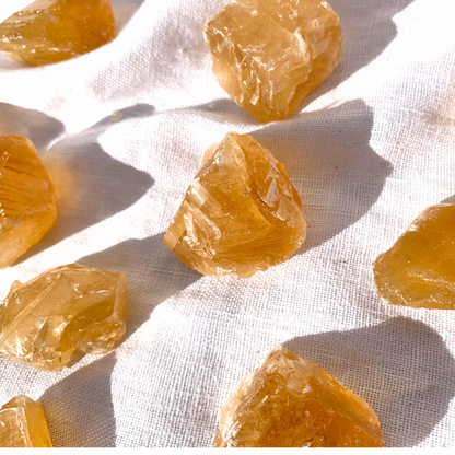 Honey Calcite Rough Stones