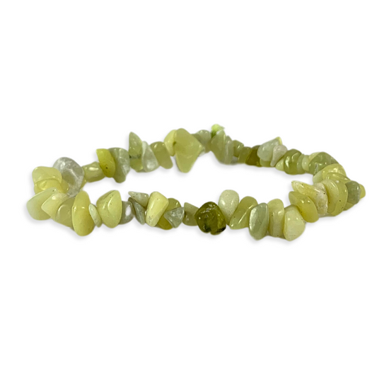 Olive Jade Chip Bracelet