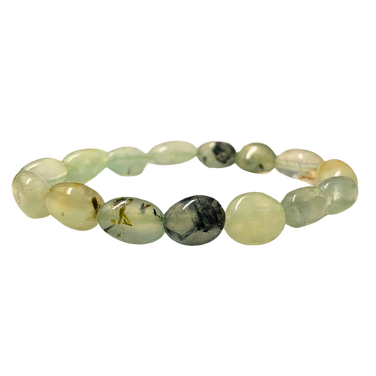 Prehnite, Mali Tumbled Stone Bracelet 8-10mm