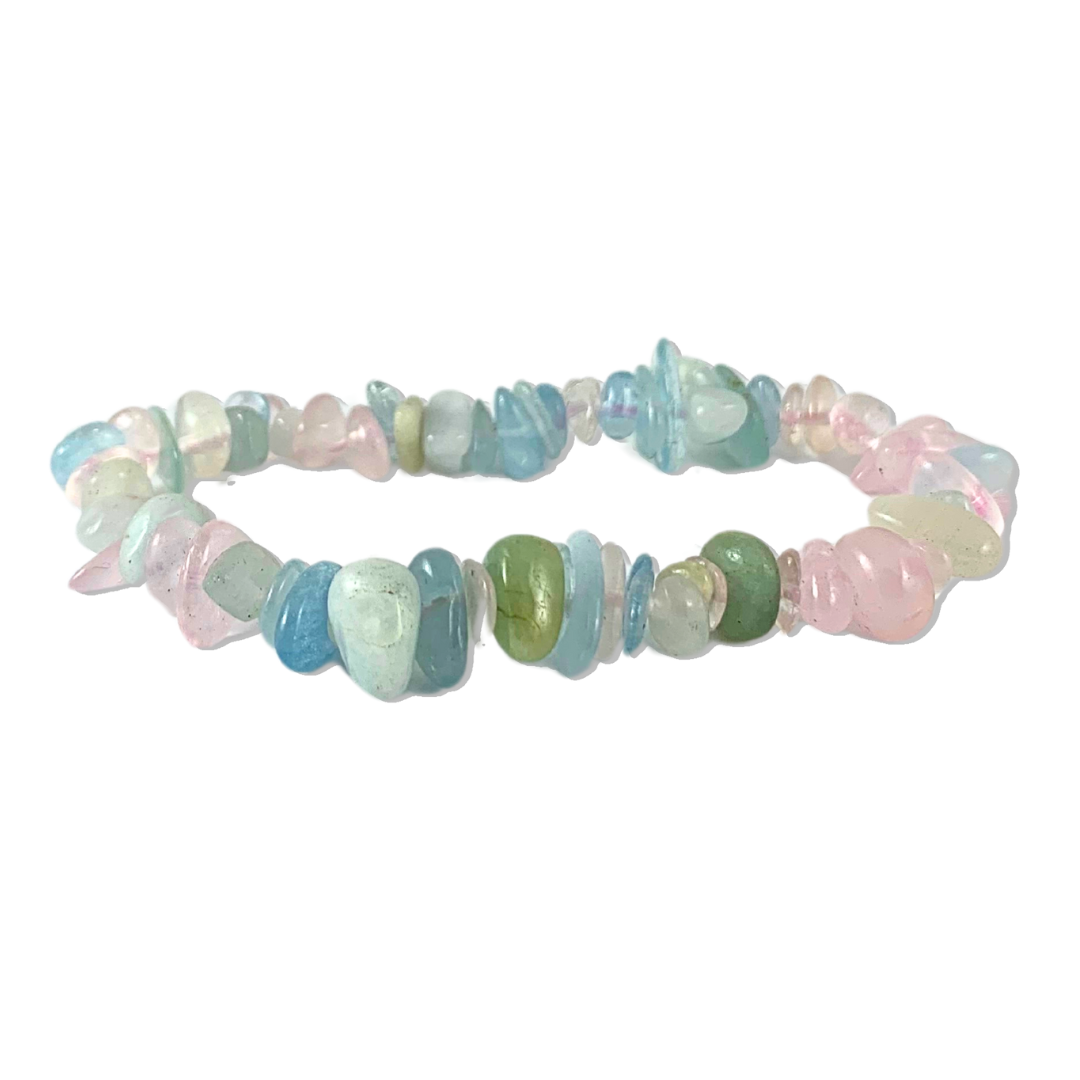 Morganite and Aquamarine Chip Bracelet