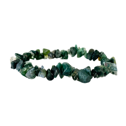 Moss Agate Chip Bracelet