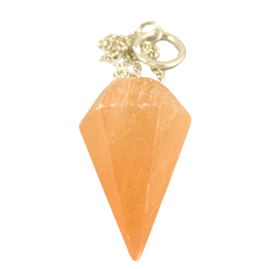 Orange/ Peach Selenite Pendulum