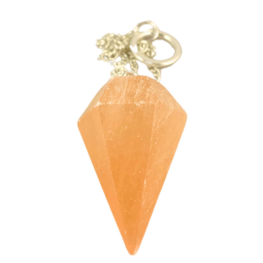 Orange/ Peach Selenite Pendulum