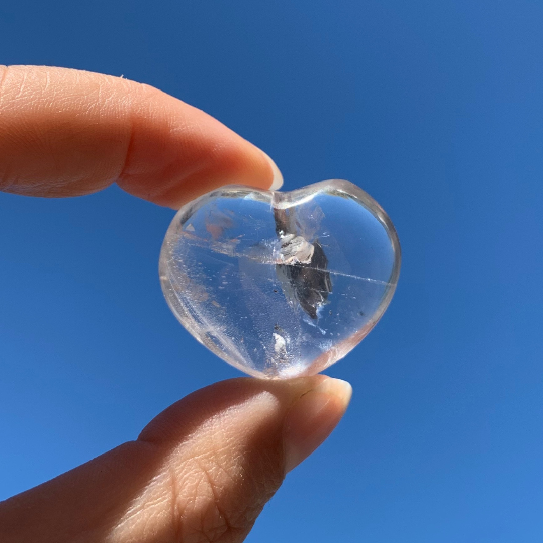 Clear Quartz Hearts