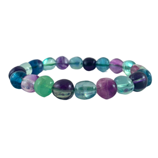 Fluorite, Rainbow AA Tumbled Stone Bracelet