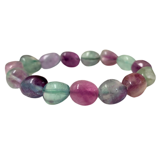 Rainbow Fluorite Tumbled Stone Bracelet