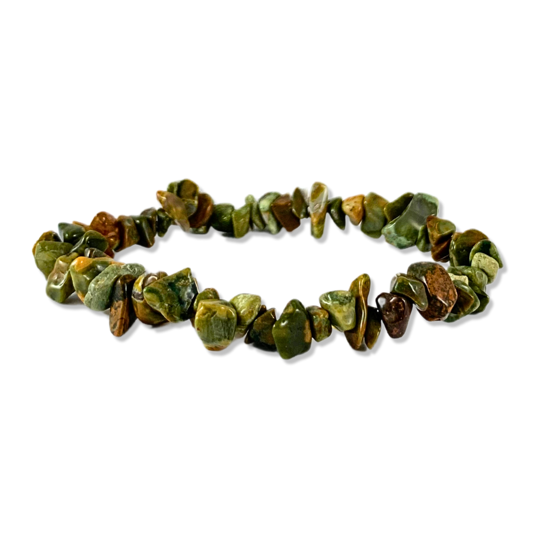 Rainforest Rhyolite Chip Bracelet