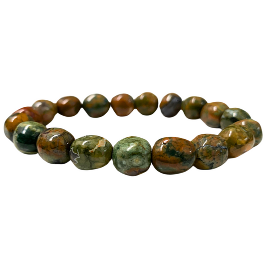 Rainforest Rhyolite Tumbled Stone Bracelet