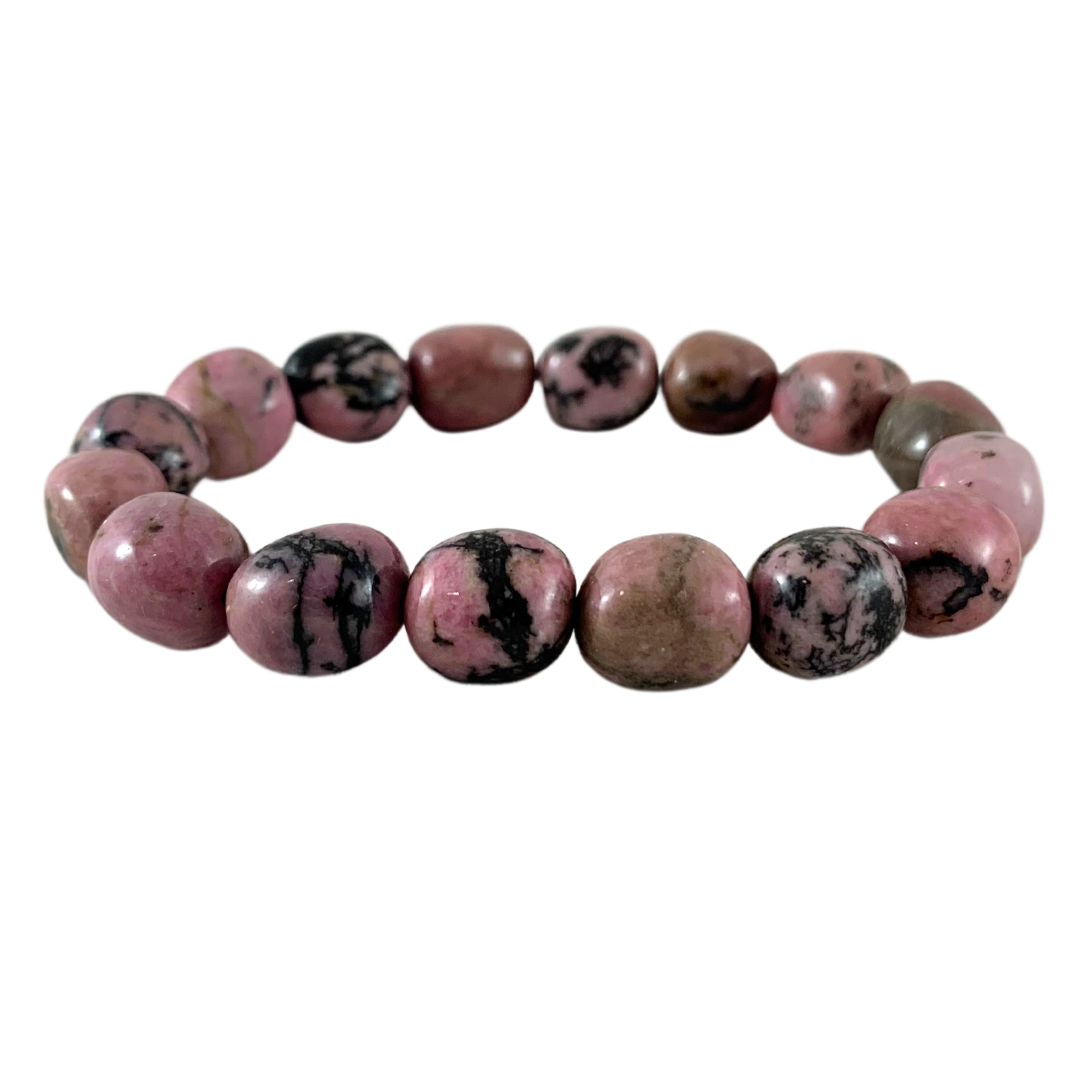 Rhodonite Tumbled Stone Bracelet