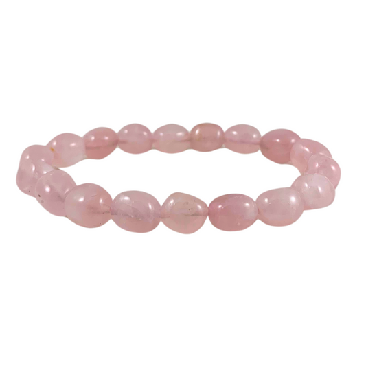 Rose Quartz Tumbled Stone Bracelets-8-10mm