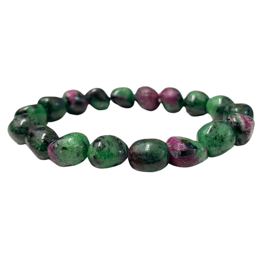 Ruby Zoisite Tumbled Stone Bracelet