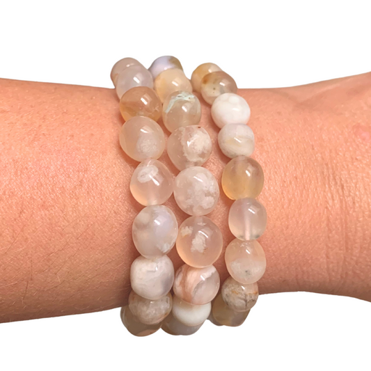 Sakura Agate Tumbled Stone Bracelet