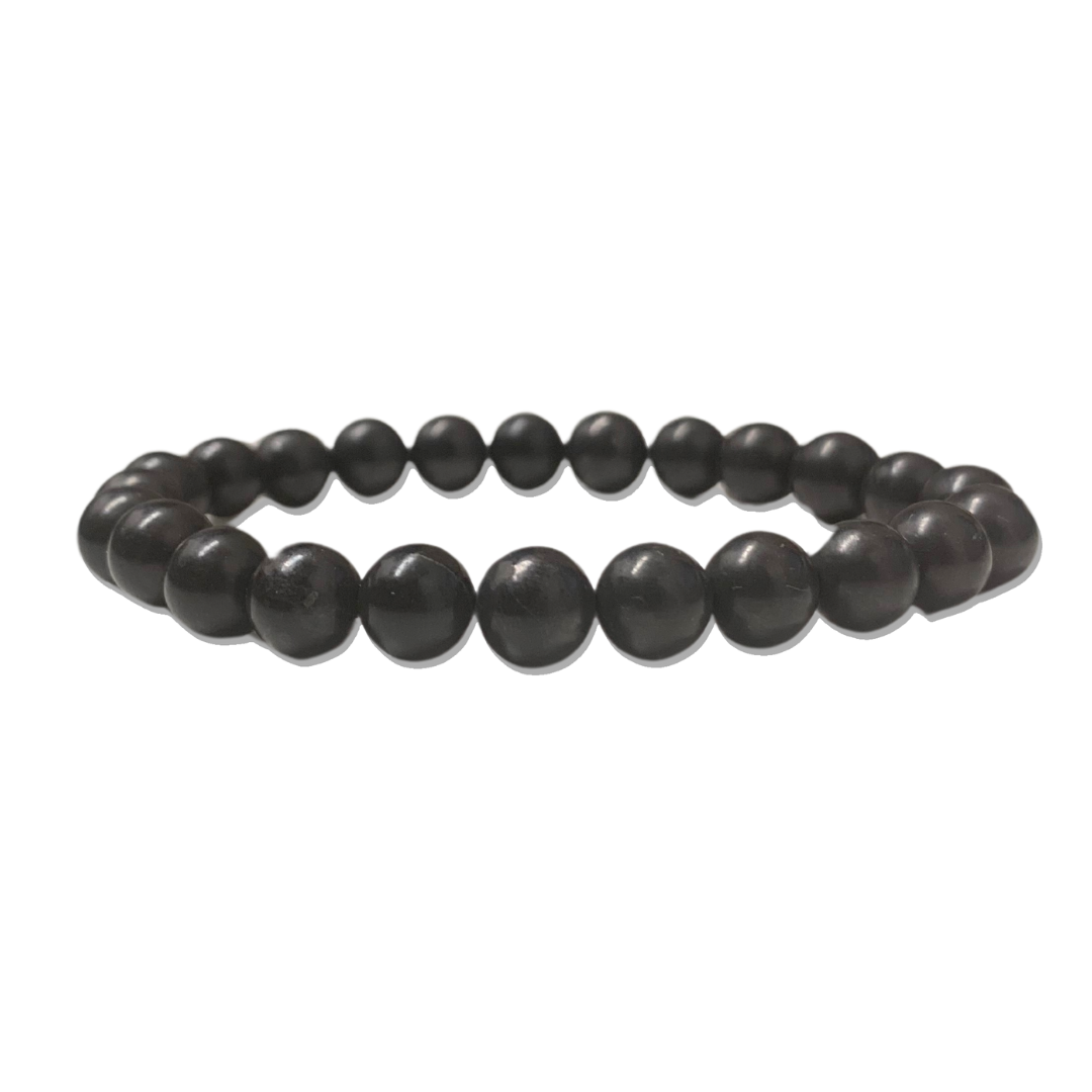 Shungite Round Bead Bracelet