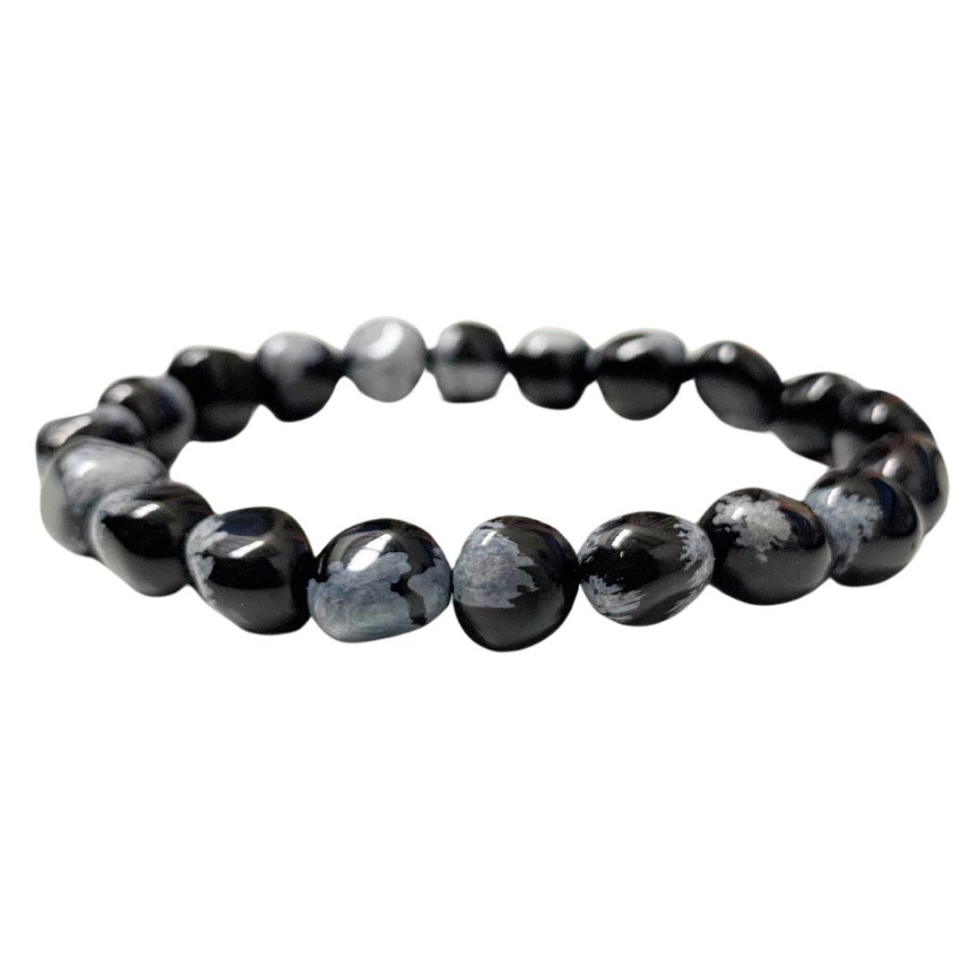 Snowflake Obsidian Tumbled Stone Bracelet