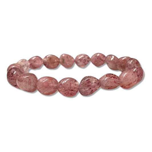 Strawberry Quartz Tumbled Stone Bracelet