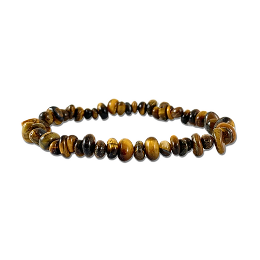 Gold Tiger Eye Chip Bracelet - Rounded