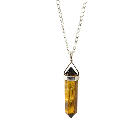 Tiger Eye Sterling Silver Double Terminated Pendant