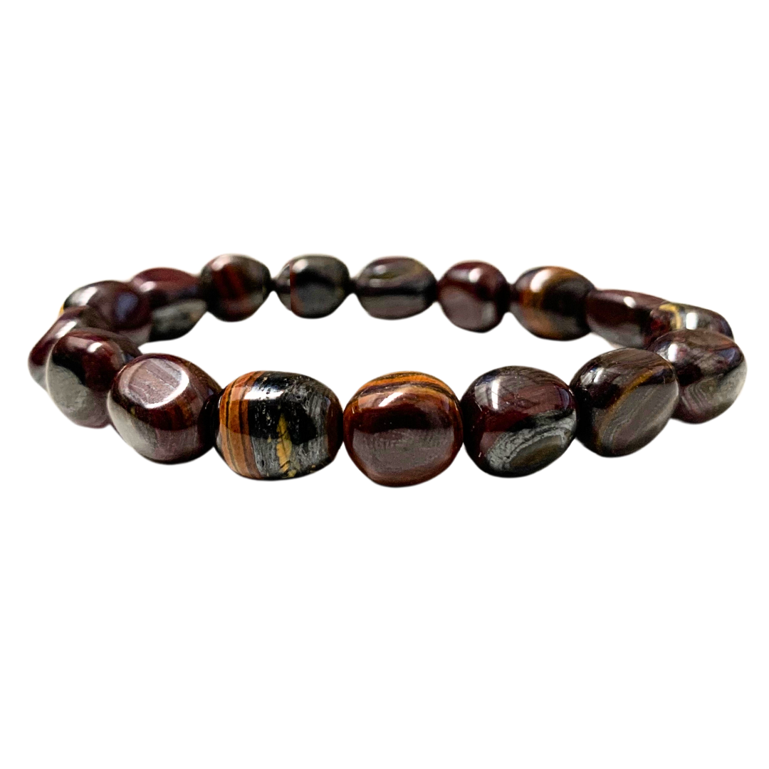 Tiger Iron Tumbled Stone Bracelet