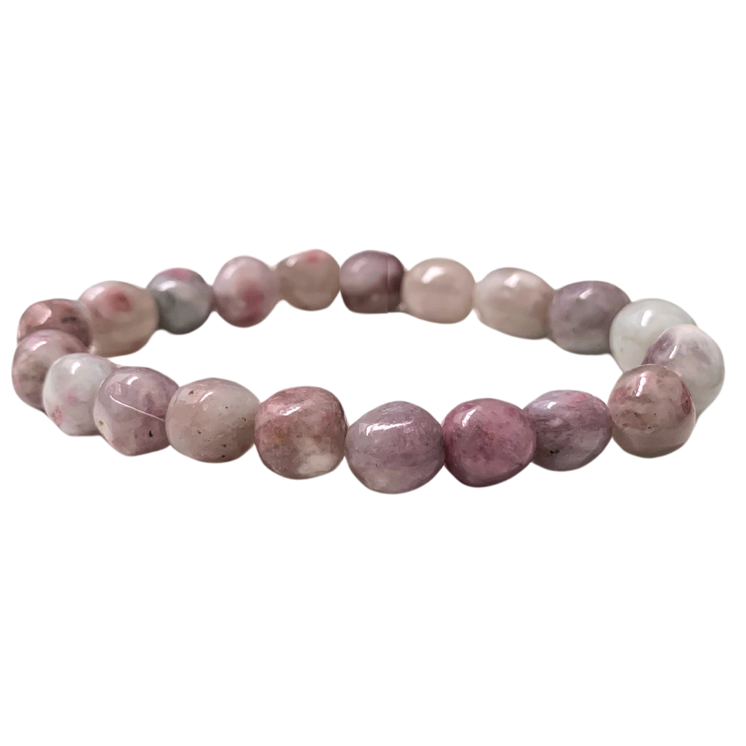 Pink Tourmaline Tumbled Stone Bracelet