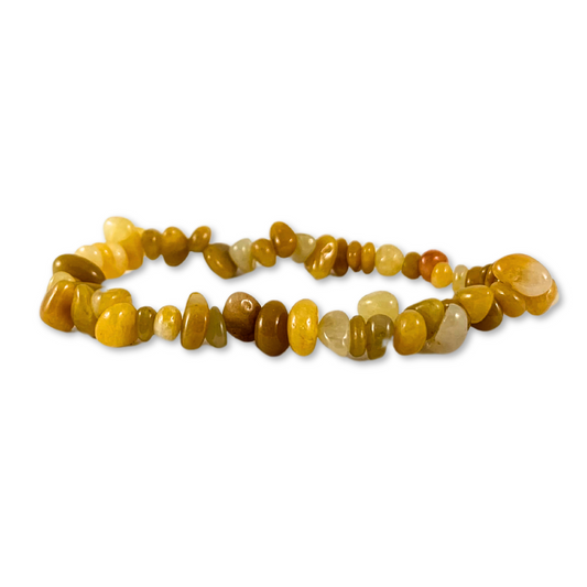 Honey Jade Chip Bracelets-Rounded