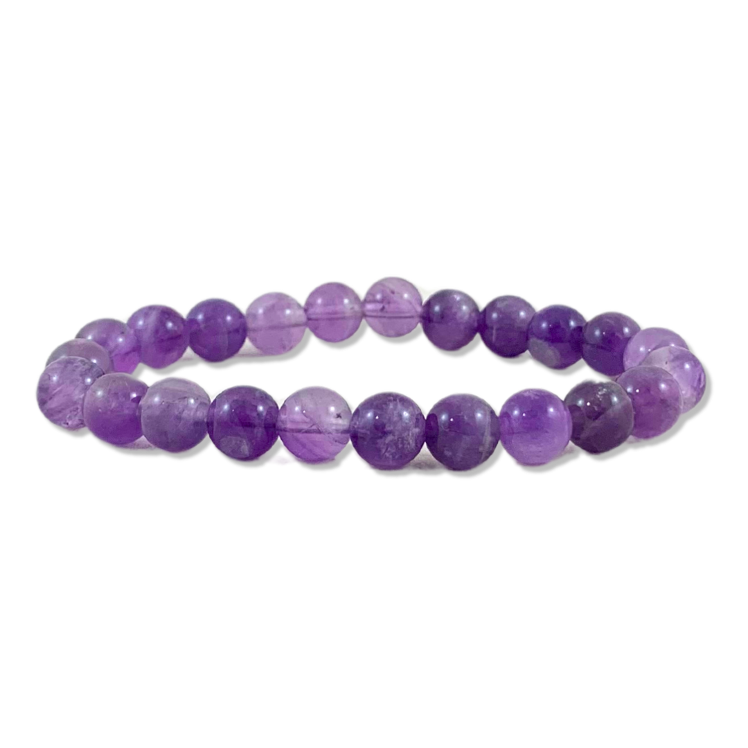 Amethyst Round Bead Bracelet