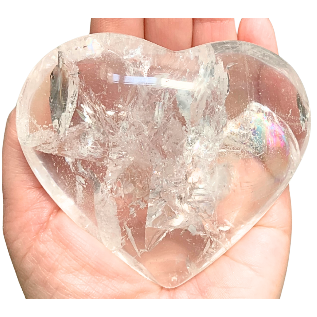 Clear Quartz Hearts